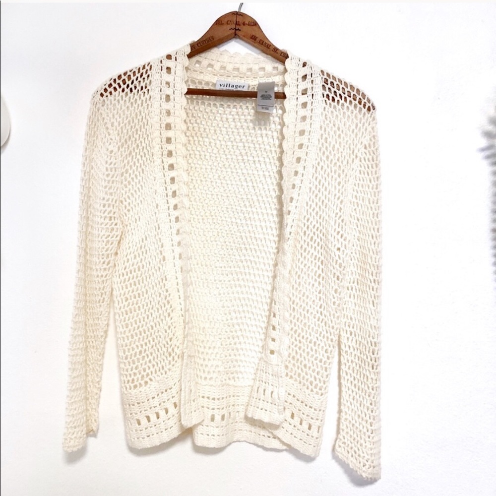 Open Knit Cream Cardigan